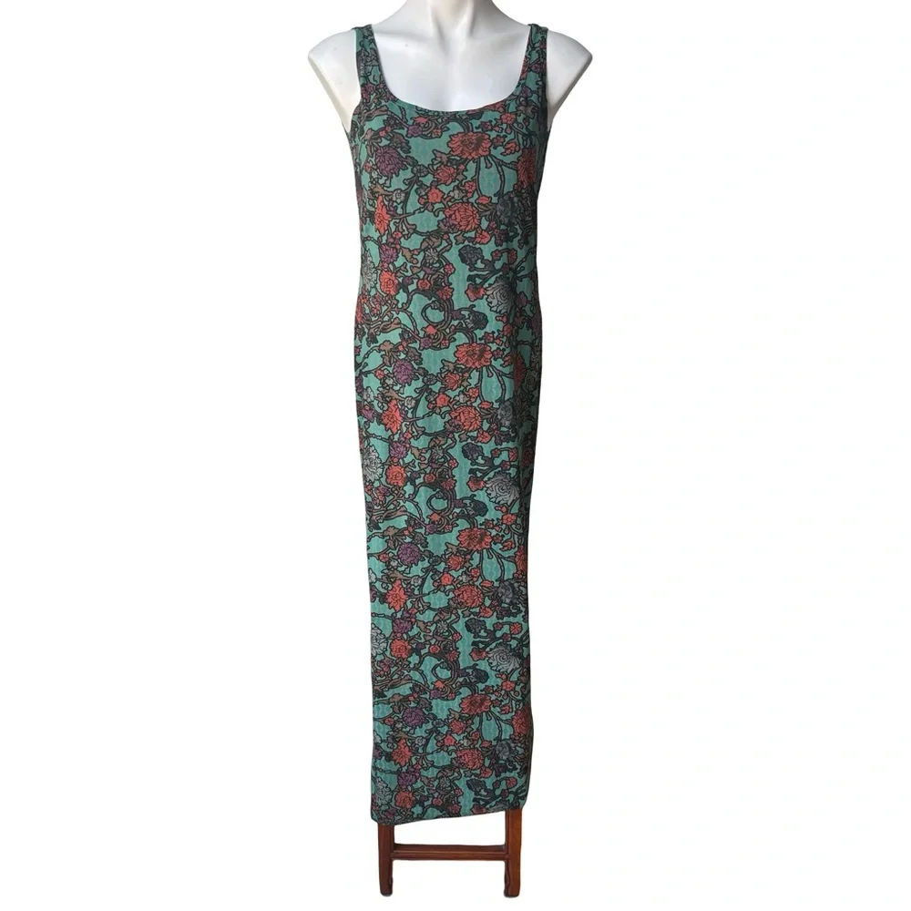 Peruvian Connection Art Nouveau Pima Cotton Tank Maxi Dress, Sz S - Picture 4 of 13